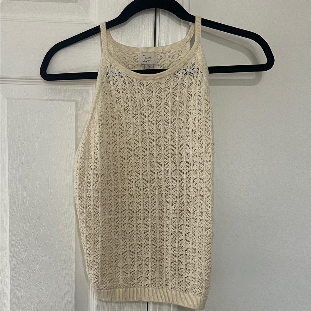 A New Day Cream Lace Tank Top
